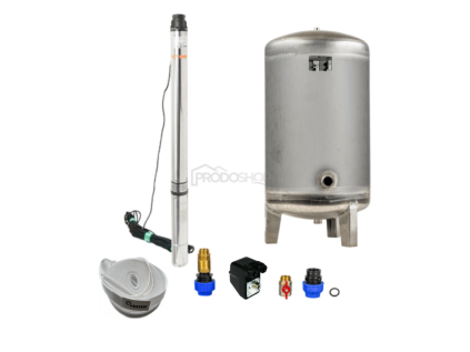 Domáca vodáreň s ponorným čerpadlom 3,5" SC 3-25 400V / 140l nerez - RTS, set do studne