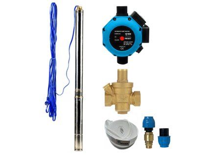 Automatic Domestic Water Pump Station with Submersible Pump 3Ti-20 with PC-16 + Reducing Valve - RTS, Well Water Set