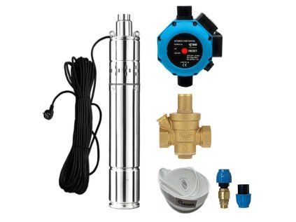 Automatic Domestic Water Pump Station with Submersible Pump SCR-0.50 with PC-16 + Reducing Valve, Well Pump