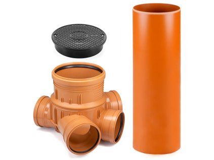 DN 315/160/4500 Confluence Inspection Shaft, Plastic Sewage Shaft for Water Systems