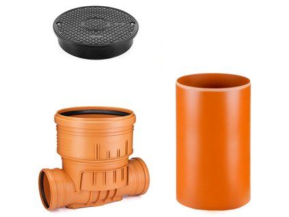 DN 400/160/1000 Straight-Through Inspection Shaft, Plastic Sewage