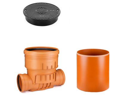 DN 400/160/500 Straight-Through Inspection Shaft, Plastic Sewage Shaft