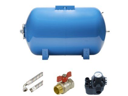 Waterworks set 80L AQUA OLA horizontal, home water station with pressure vessel