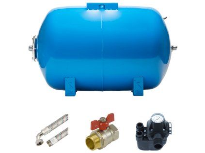 Waterworks set 100L AQUA OLA horizontal, home water station with pressure vessel