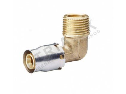 Vykurovacia technika Koleno PUSH 90°  - závit vonkajší - 16x1/2"M