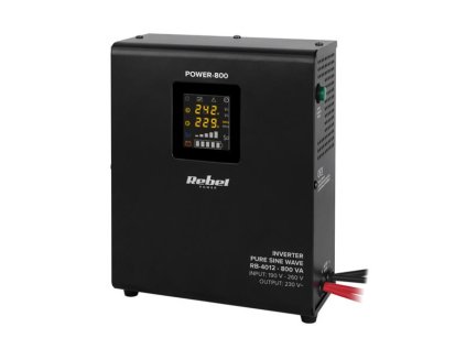 Zdroj záložný REBEL POWER-800 12V 230V 800VA 500W Black nástenný