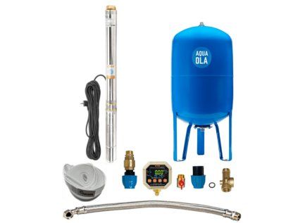 Home Water System with Submersible Pump IBO 3 - SDM33 / 80l - RTS with Digital Pressure Switch for well water