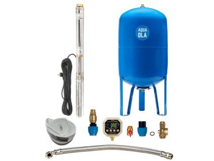 Home Water System with Submersible Pump IBO 3 - SDM33 / 100l - RTS with Digital Pressure Switch for well water