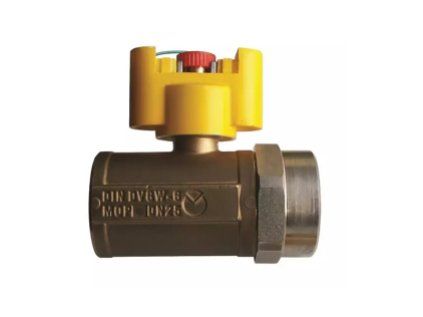 Vykurovacia technika Guľový uzáver plynu G24 - s integrovanou tlakovou zátkou a prevlečnou maticou - 3/4"x1"; priamy