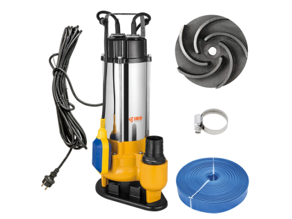 Sludge Set - IBO WQF 180 Submersible Sludge Pump with 50m Hose, Drainage Pump for Septic Tanks and Water