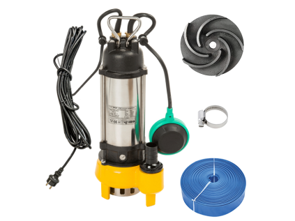 Sludge Set - IBO WQF 250 Submersible Sludge Pump with 50m Hose, Drainage Water Pumping