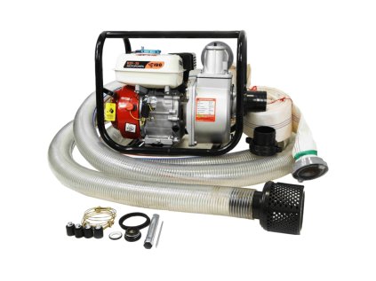 BZP-30 Petrol Water Pump + 6m Suction Hose and 20m Sludge Hose. 4-Stroke 4850W Engine, 30m Head, Self-Priming Pump