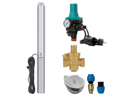 Automatic home water system with submersible pump 3" IPRO 1-20 with BRIO PC-13 + reducing valve - RTS, for well water