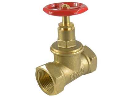 Shut-off valve for water 1/2", straight brass valve with handwheel, fitting for drinking water