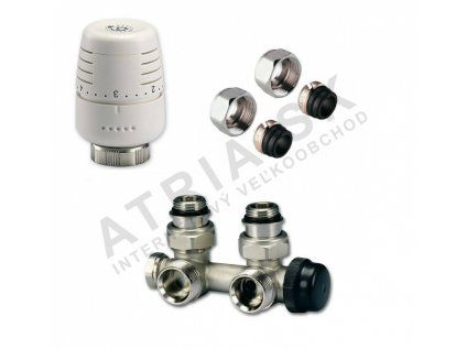 Vykurovacia technika SADA M - Ventil IVAR - termostatická a regulačná armatúra - s prednastavením - 1/2"xEK; 15x1; rohové