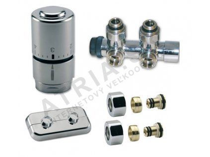 Vykurovacia technika SADA kompaktná kúpeľňová OPTIMA - 1/2"xM24; ALPEX 16x2mm; rohový; chróm