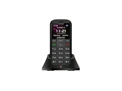 Aligator A720 4G Senior čierna / 1.8 TFT / SOS tlačidlo / nabíjací stojan / SOS lokátor / FM rádio
