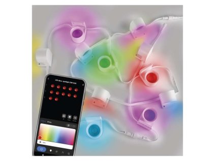 GoSmart LED reflektor - 255 cm reťaz, 12 častí, 7 W, RGBIC+CCT, stmievateľný, WiFi