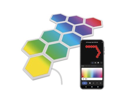 GoSmart LED svietidlo Hexagon, štartovací sada, 10 dielov, 19 W, RGBIC stmievateľné, WiFi