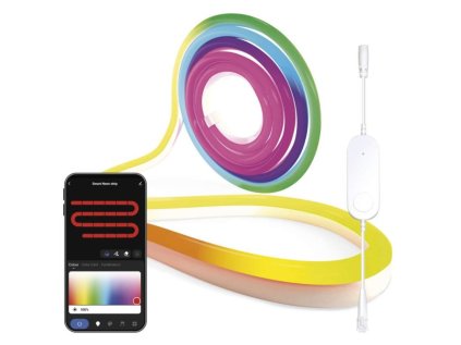 GoSmart Flexibilný LED pásik NEON biely, 3 m, 23 W, RGBIC stmievateľný, WiFi