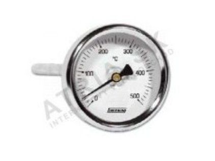 Vykurovacia technika Teplomer axiálny - pre vyššiu teplotu - 0°C až +500°C; zadné napojenie 1/2"; bez jímky; D63; L 150mm