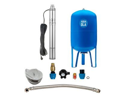 Domáca vodáreň s ponorným čerpadlom 3 SQOLA - 0,75 / 80l, set do studne