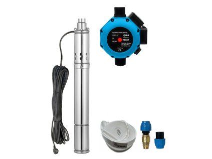 Automatická domáca vodáreň s ponorným čerpadlom SQOLA-0,37 s PC-16, 3" vretenové, na závlahu, do studne a vrtu