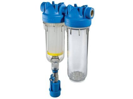 HYDRA 7" RSH DUO 50mcr 1" connection self-cleaning two-stage water filter with plastic mesh