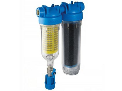 Hydra 7" Rainmaster RAH DUO pripojenie 1" + LA s aktívnym uhlím, samočistiaci filter na dažďovú a studničnú vodu