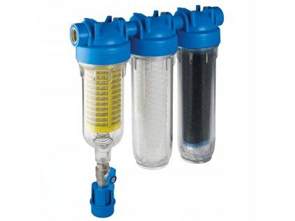 Hydra 7" Rainmaster RAH TRIO 1" connection + FA 25mcr + LA with activated carbon, self-cleaning triple filter for rainwater and well water