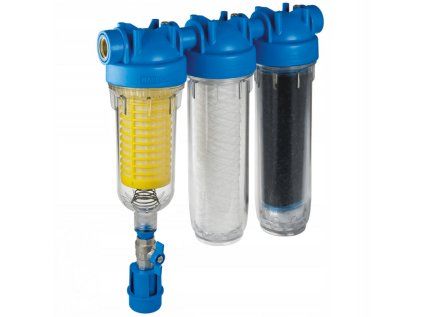 Hydra 7" Rainmaster RLH TRIO pripojenie 1" + FA 25mcr + LA s aktívnym uhlím, samočistiaci trojitý filter na dažďovú a studničnú vodu