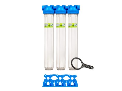 Filter MASTER 20" TRIO, 1" connection, three-part water housing for filtration and treatment of drinking water