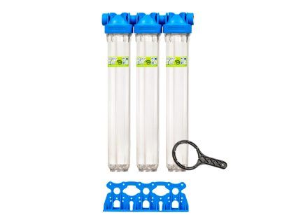 Filter MASTER 20" TRIO, pripojenie 3/4", trojitý potrubný filter na vodu pre domáce a technické použitie