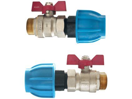 Connection set for water filters 1" with ball valve for 32 mm PE hoses, fitting for pumps and home water systems