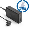 HAMA GaN, Rýchlonabíjačka, 4x USB-C PD/QC 240W