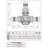 Thermoregulatory valve DN25, 1", 60°C with thermostatic control of medium temperature on the return to a solid fuel boiler