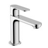Deck-mounted washbasin mixer REBRIS S, with a drain set with pop-up rod, ComfortZone 110, CoolStart, chrome