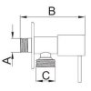Vykurovacia technika Rohový guľový ventil s keramickou hlavou 1/2''x3/4'' – pohľad 2
