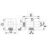 Vykurovacia technika Rohový ventil s keramickou hlavicou, hranatý, 1/2″x3/4″ – pohľad 2