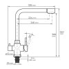 Three-way kitchen faucet HORNÁD, black