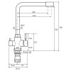 Three-way kitchen mixer tap HORNÁD, matte