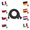 Vonkajší predlžovací kábel 10 m / 2 zásuvky / čierny / guma / 230 V / 1,5 mm2