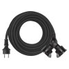 Vonkajší predlžovací kábel 15 m / 2 zásuvky / čierny / guma / 230 V / 1,5 mm2
