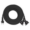 Vonkajší predlžovací kábel 25 m / 2 zásuvky / čierny / guma / 230 V / 1,5 mm2
