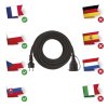 Vonkajší predlžovací kábel 10 m / 1 zásuvka / čierny / guma-neoprén / 230 V / 1,5 mm2