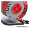 Predlžovací kábel na bubne 50 m / 4 zásuvky / červený / PVC / 230 V / 1,5 mm2