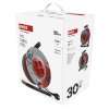Predlžovací kábel na bubne 30 m / 4 zásuvky / červený / PVC / 230 V / 1 mm2
