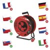 Vonkajší predlžovací kábel na bubne 25 m / 4 zásuvky / čierny / guma / 230 V / 1,5 mm2
