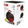 Vonkajší predlžovací kábel na bubne 25 m / 3 zásuvky / čierny / guma / 230V/400V / 1,5 mm2