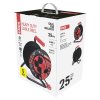 Vonkajší predlžovací kábel na bubne 25 m / 4 zás. / čierny / guma-neoprén / 230V / 2,5 mm2